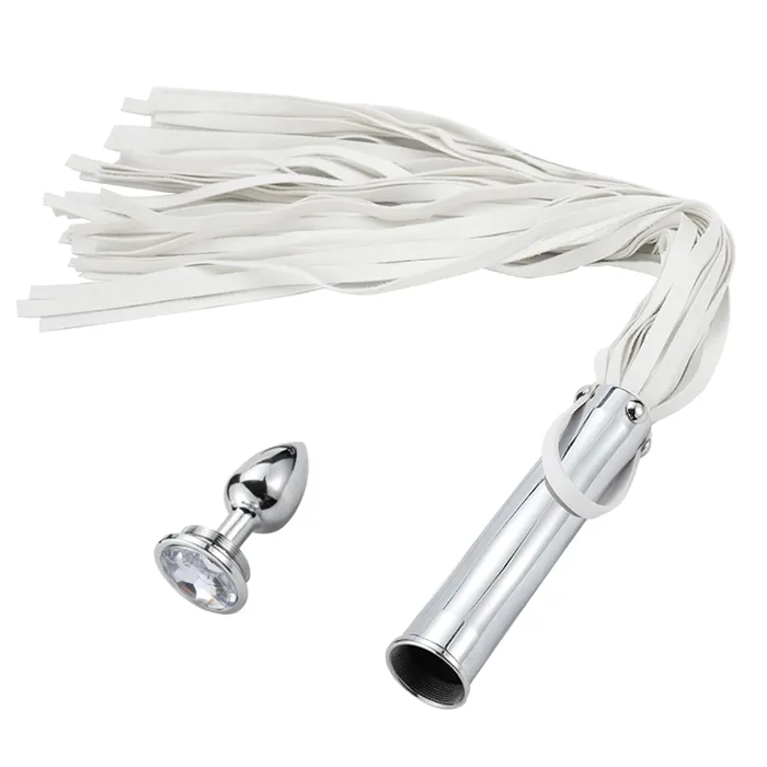 Fixxx - Aluminium Flogger met Verborgen Buttplug - Wit | Fixxx Vibrators