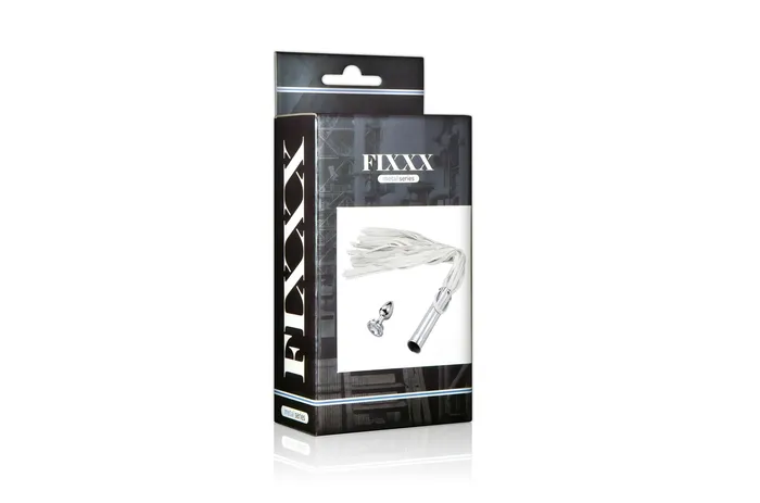 Fixxx - Aluminium Flogger met Verborgen Buttplug - Wit | Fixxx Vibrators