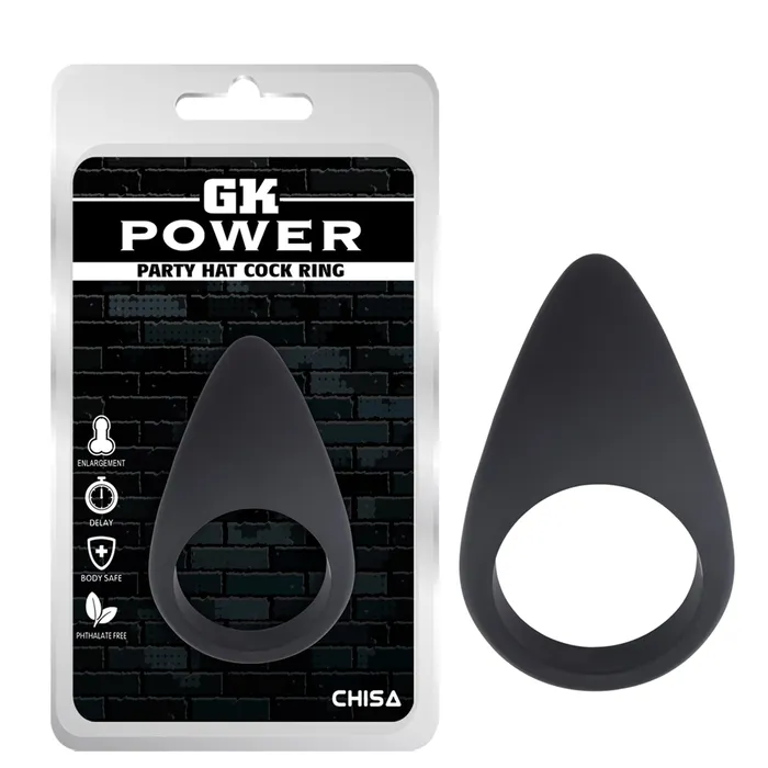 GK Power - Party Hat Cockring - Siliconen - Zwart | Chisa Male Sex Toys