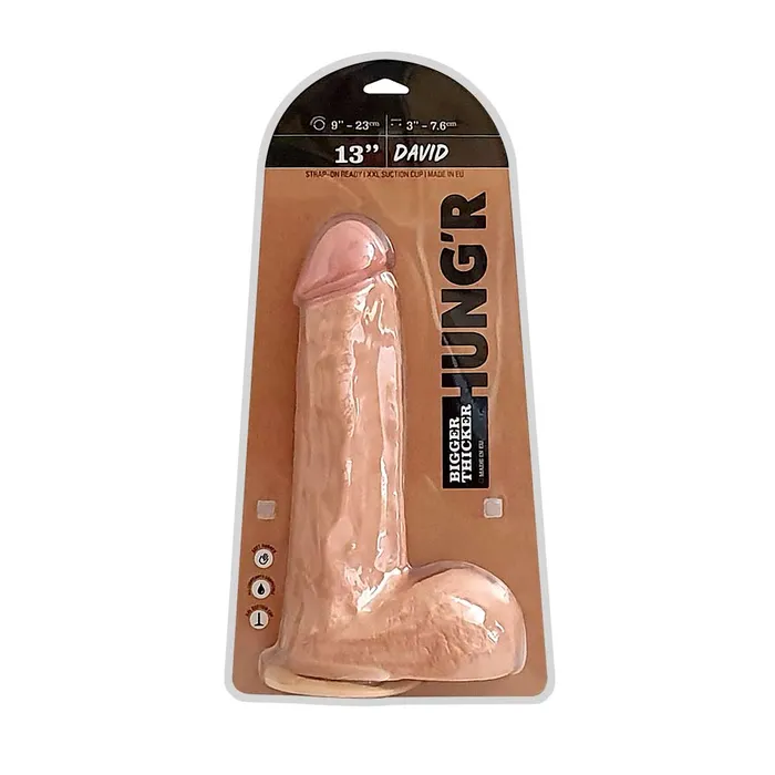 HUNG'R - David - Dildo - Lichte huidskleur- 33 cm - Ø 7.6 cm | Hung'r Dildos