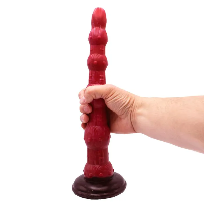 Kiotos Monstar Dildos | Kiotos Monstar - Anaal Dildo Beast No. 45 - 37.5 x 5.7 cm - Roze/Rood/Zwart