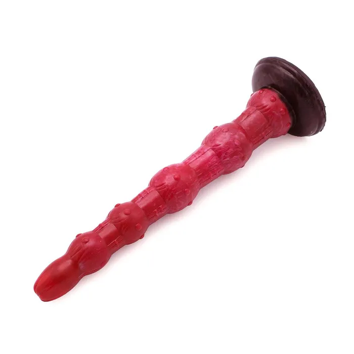 Kiotos Monstar Dildos | Kiotos Monstar - Anaal Dildo Beast No. 45 - 37.5 x 5.7 cm - Roze/Rood/Zwart