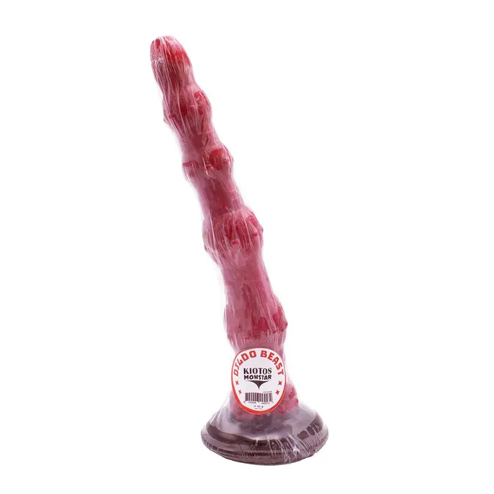 Kiotos Monstar Dildos | Kiotos Monstar - Anaal Dildo Beast No. 45 - 37.5 x 5.7 cm - Roze/Rood/Zwart