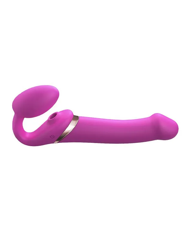 Strap-On-Me - Vibrerende Strapless Strap-on Voorbinddildo Met Luchtdruk Stimulatie - Roze | Strap-On-Me Female Sex Toys