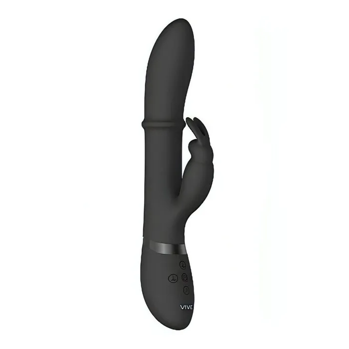 Vive Vibratore Rabbit con anello Up Down per un stimolazione extra delle pareti vaginali Nero Vibrators