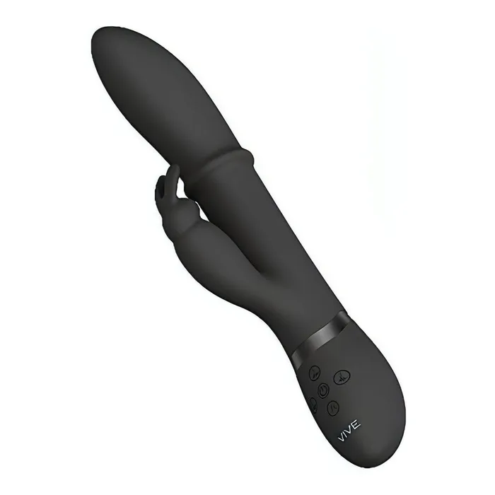 Vive Vibratore Rabbit con anello Up & Down per un stimolazione extra delle pareti vaginali - Nero | Vibrators