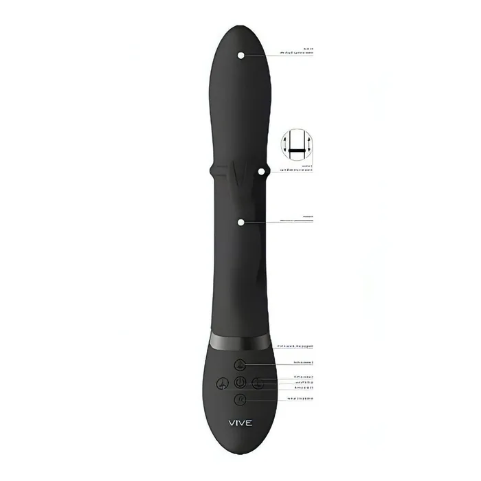 Vive Vibratore Rabbit con anello Up & Down per un stimolazione extra delle pareti vaginali - Nero | Vibrators