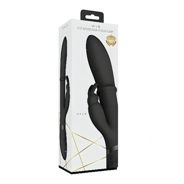 Vive Vibratore Rabbit con anello Up & Down per un stimolazione extra delle pareti vaginali - Nero | Vibrators