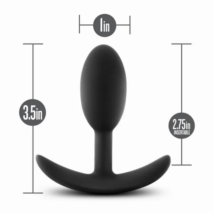 Anal Adventures - Platinum - Silicone Vibra Slim  Plug - Small - Black | Blush Novelties Anal