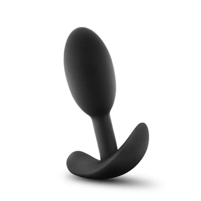 Anal Adventures - Platinum - Silicone Vibra Slim  Plug - Small - Black | Blush Novelties Anal