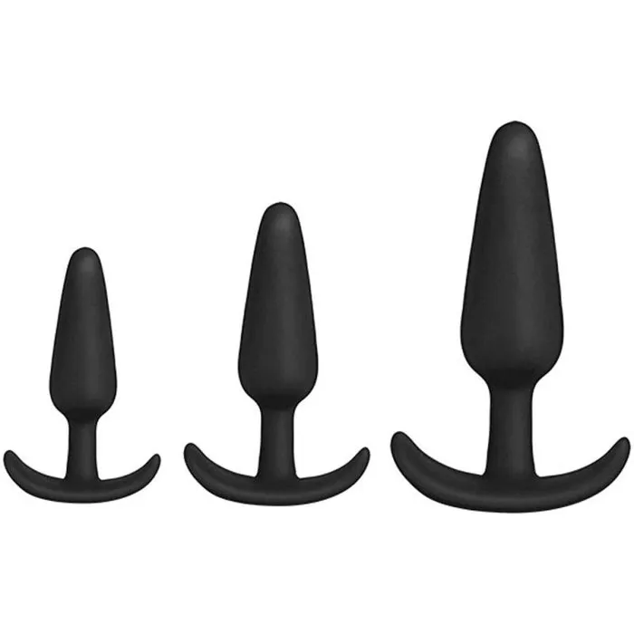 Anal Essentials 3Piece Silicone Trainer Set Black Doc Johnsons Kink Anal