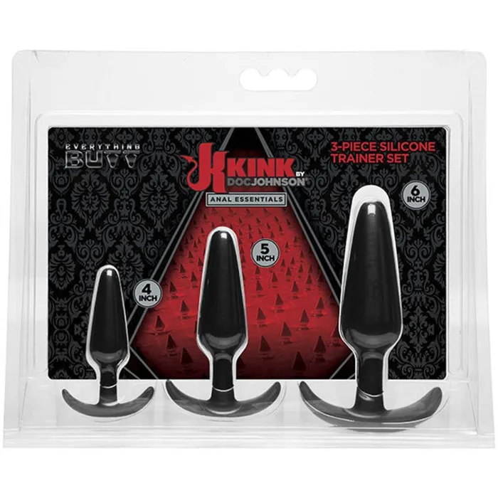 Anal Essentials 3-Piece Silicone Trainer Set - Black | Doc Johnson's Kink Anal