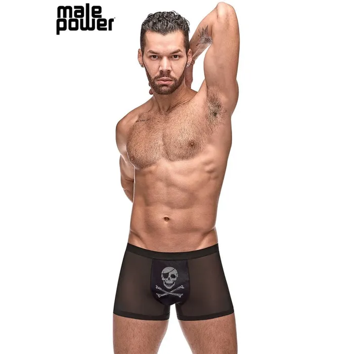 Anal Male Power Private Screening Skull Pouch Short Black