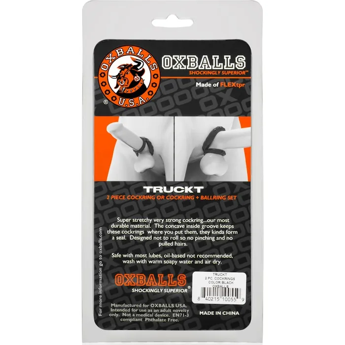 Anal | Truckt 2 Pc Cockring Set Black - OxBalls