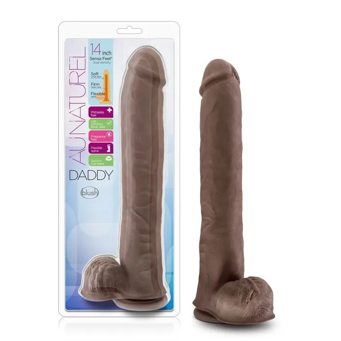 Au Naturel - Daddy - 14 Inch Sensa Feel Dual Density Dildo | Blush Dildos