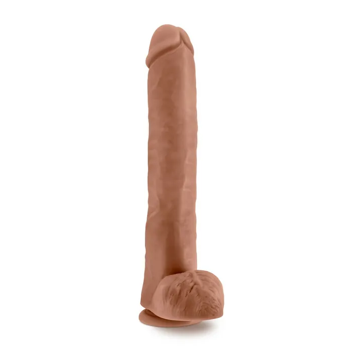 Blush Novelties Dildos Au Naturel Daddy 14in Dildo Mocha