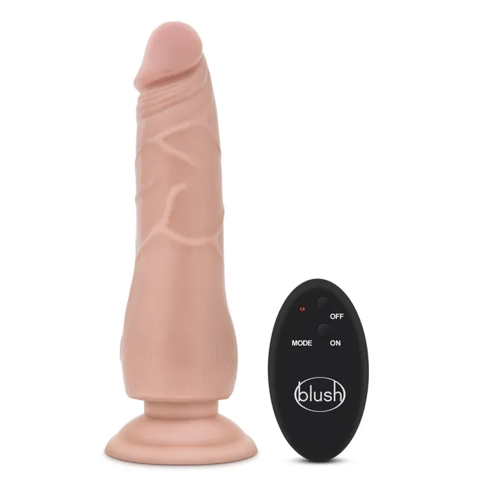 Blush Novelties Dr Skin 9 Inch 10 Function Wireless Remote Dildo Beige Dildos