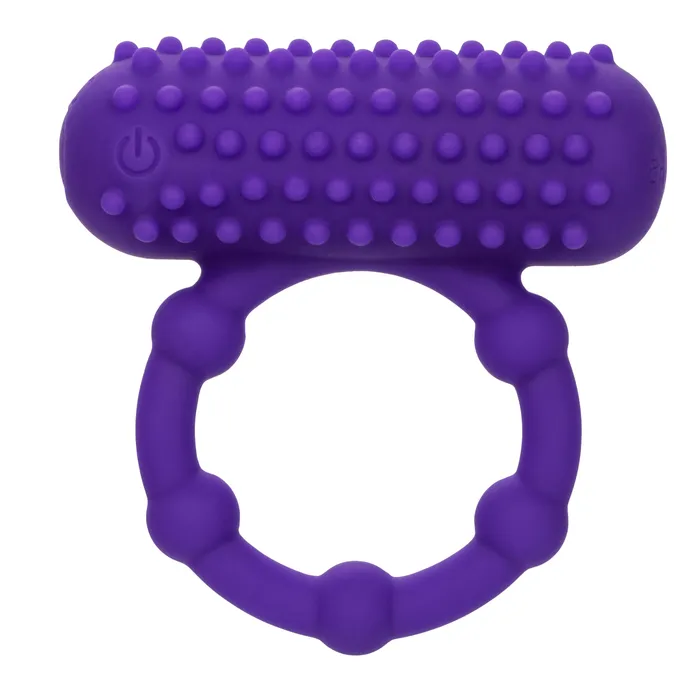 CalExotics Vibrators Silicone Rechargeable 5 Bead Maximus Ring Purple