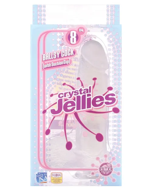 Crystal Jellies Realistic 8 In Cock W/ Balls Pink | Doc Johnson Novelties Dildos