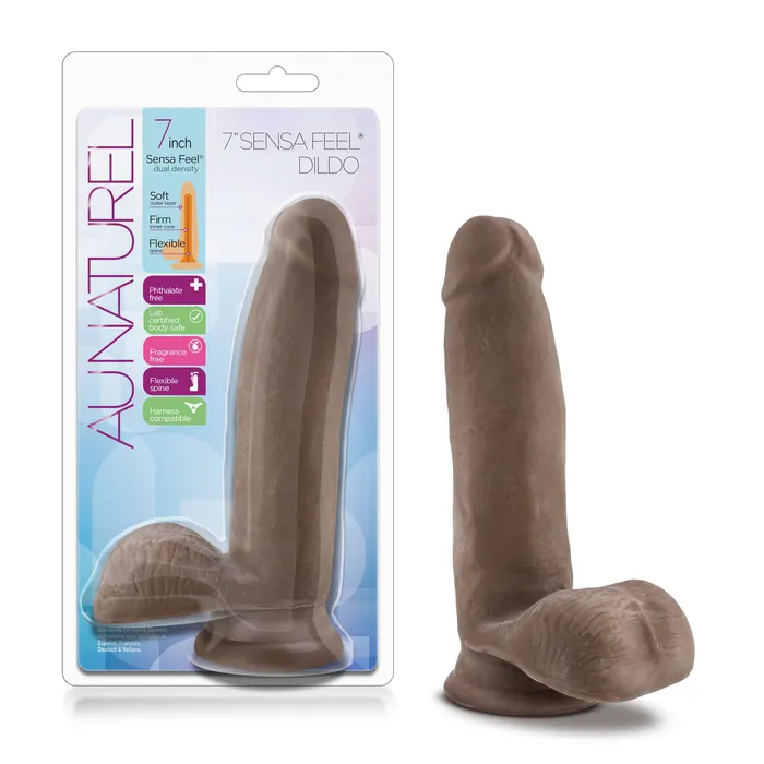 Dildos Au Naturel 7 Inch Sensa Feel Dildo Chocolate Blush