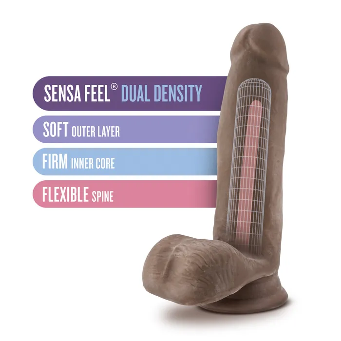 Dildos | Au Naturel - 7 Inch Sensa Feel Dildo - Chocolate - Blush