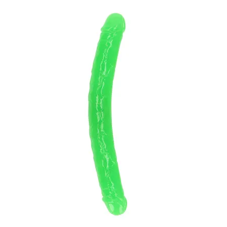 Dildos RealRock Glow in the Dark Double Dong 15 in DualEnded Dildo Neon Green Shots America