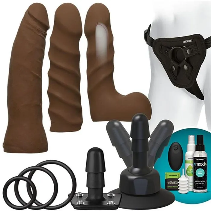 Doc Johnson Female Sex Toys VacULock Vibrating Dual Density Starter Set Vibrating With Wireless Remote