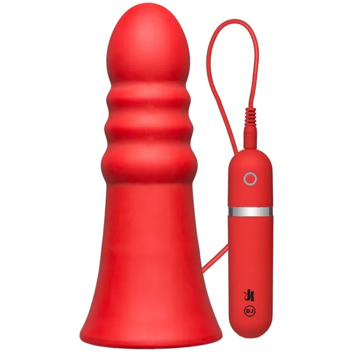 Doc Johnsons Kink Anal Vibrating Silicone Butt Plug Ridged 8 Red