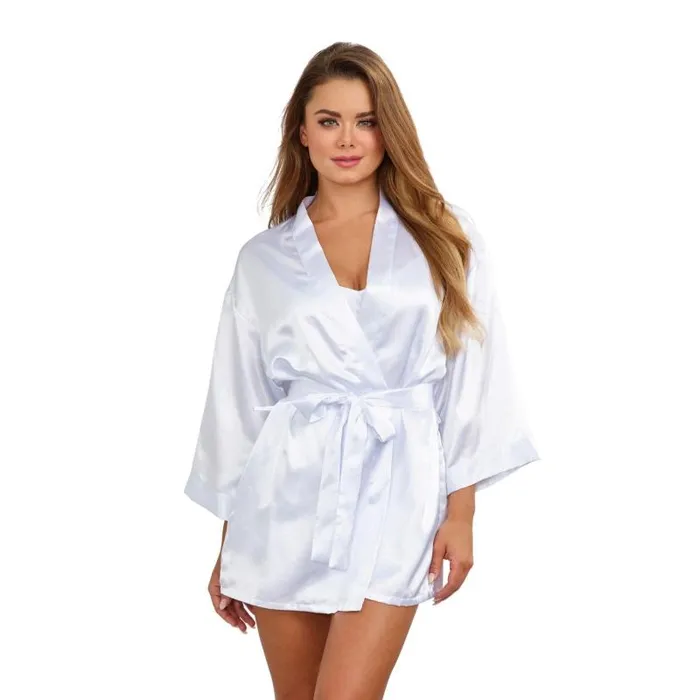 Dreamgirl Robe Chemise Padded Hanger Medium White Male Sex Toys