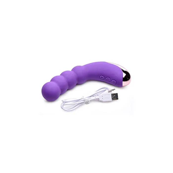 Female Sex Toys | Curve Toys Silicone Beaded Vibrator - Violet Item Number CN-04-0727-40