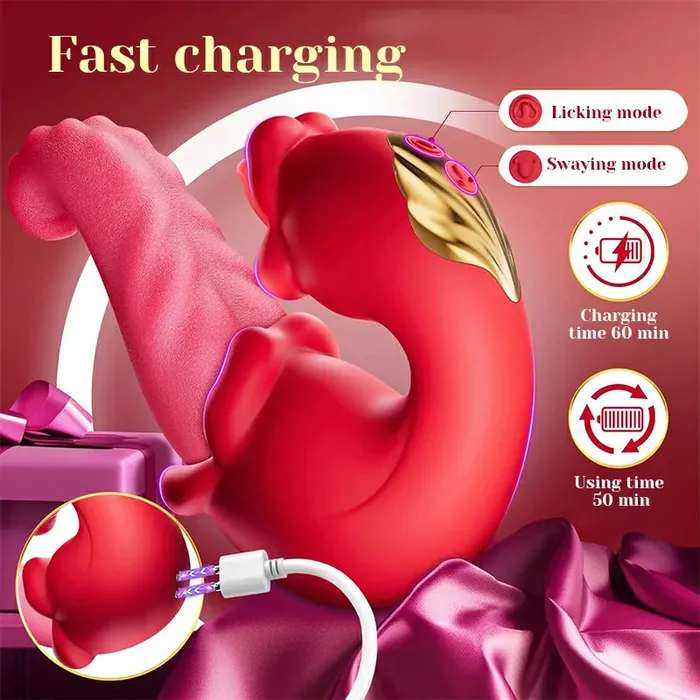 Female Sex Toys | Lovetoyshub 3  ln 1 Strong Licking & Swing Vibrating Tongue Vibrator