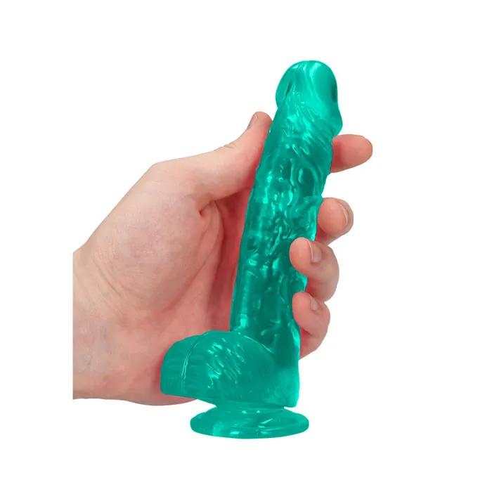 Female Sex Toys | Shots Toys RealRock 6'' Realistic Dildo With Balls - Turquoise 15.2 cm Dong