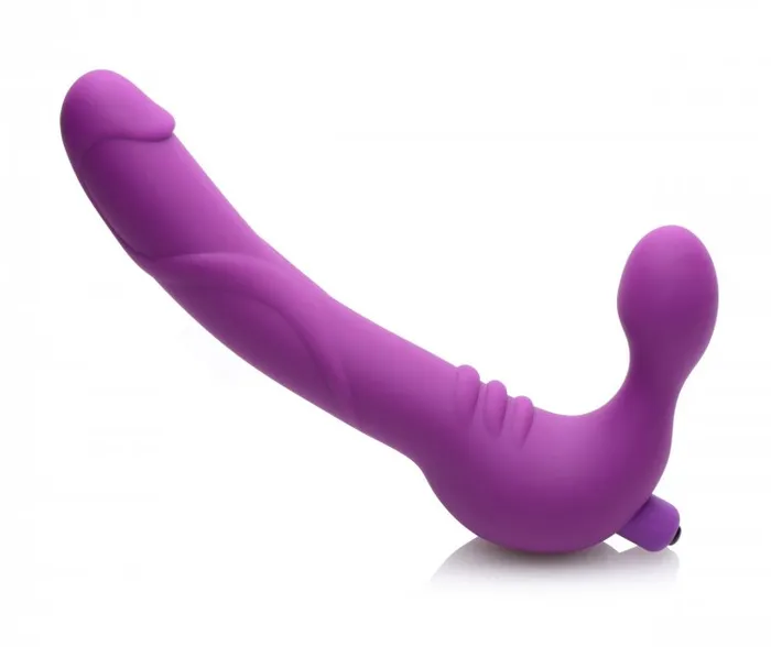 Female Sex Toys XR Brands Strap U Royal Revolver Vibrating Strapless Strap on Dildo Purple