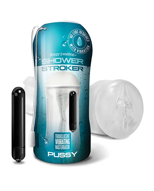 Global Novelties Male Sex Toys | Shower Stroker Vibrating Pussy - Clear