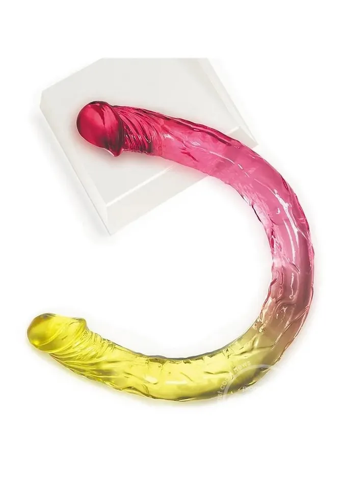 Icon Brands Dildos Shades 17 Inch Double Dong Pink and Yellow