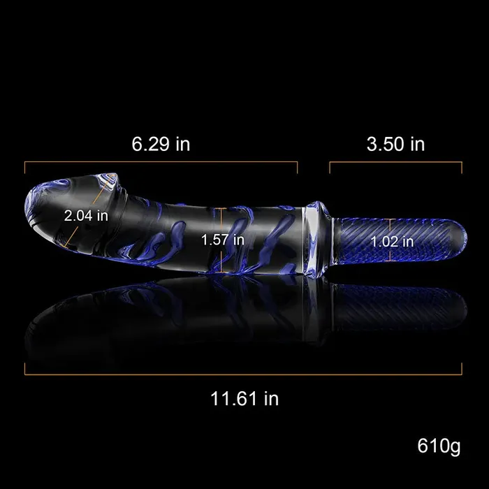 Lovetoyshub Dildos | 11.61 Inch Glass Dildo with Lifelike Glans and Handle