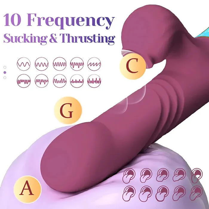 Lovetoyshub Vibrators | LED Display Sucking Heating Thrusting Vibrator