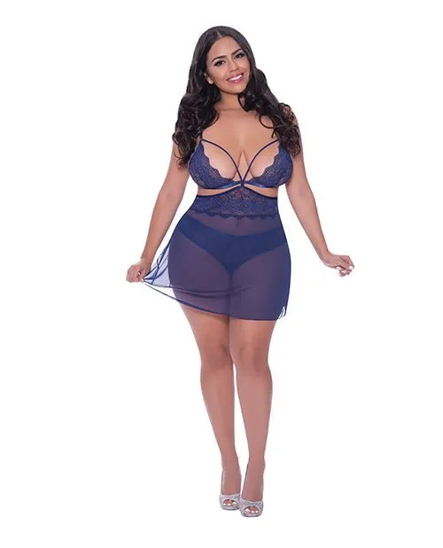 Magic Moments Intl Vibrators Berrylicious Babydoll Panty Blue