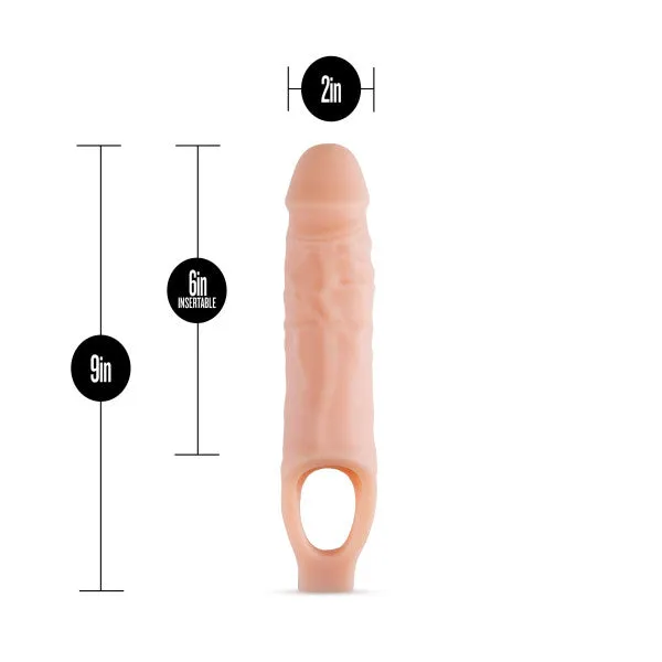 Male Sex Toys | Blush Performance Plus - 9 Inch Silicone Cock Sheath  Penis Extender - Vanilla