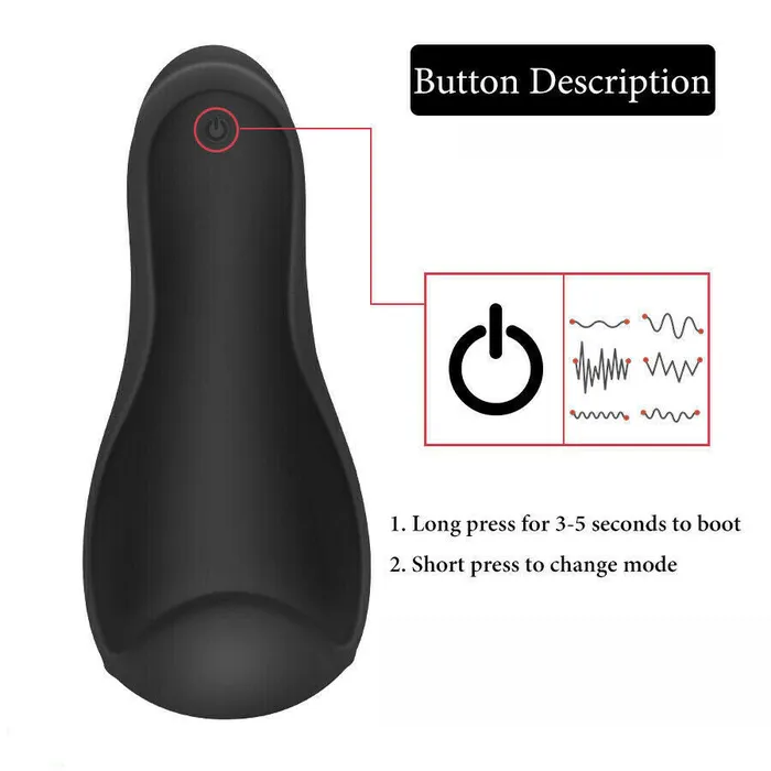 Male Sex Toys | Lusty Age 6 Modes Tongue Licking Glans Massager Men Masturbator