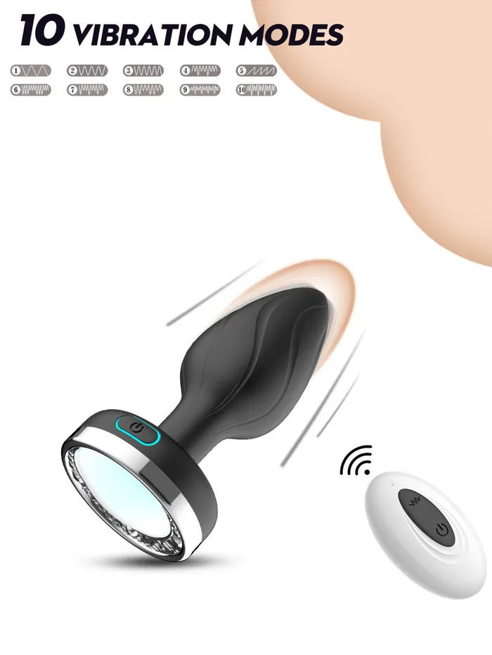 Male Sex Toys | Shenzhen Kovida Medical Products Co., Ltd. Wireless Remote Control LED Anal Plug