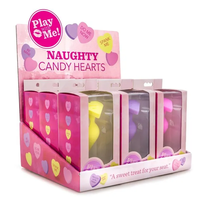 Naughty Candy Hearts Display 9 Pieces Assorted Colors Blush Novelties Vibrators