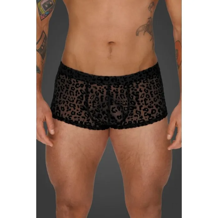 Noir Leopard Flock Short Shorts | Vibrators