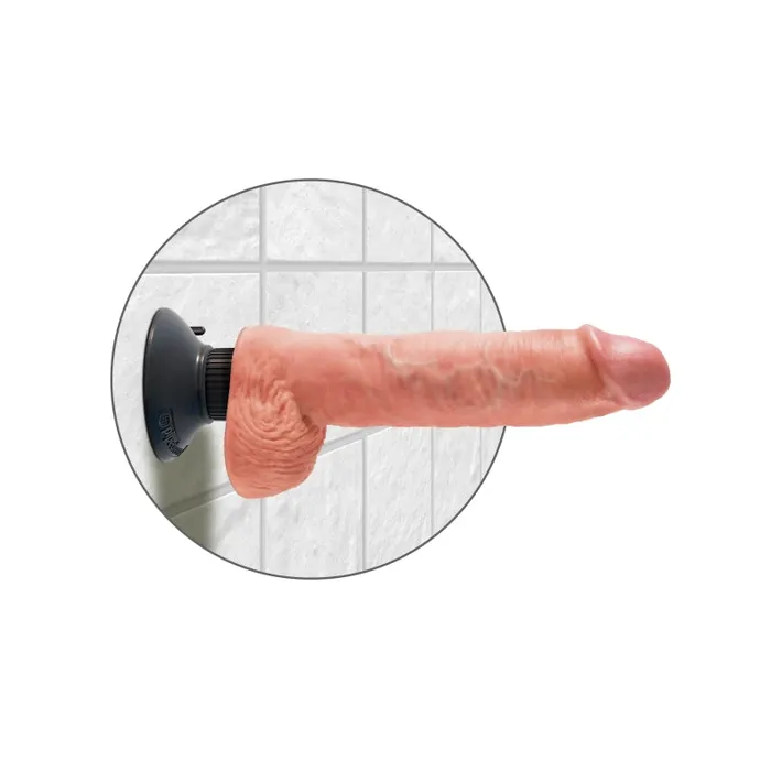 Pipedream Dildos | King Cock 10-Inch Vibrating Cock With Balls -  Flesh