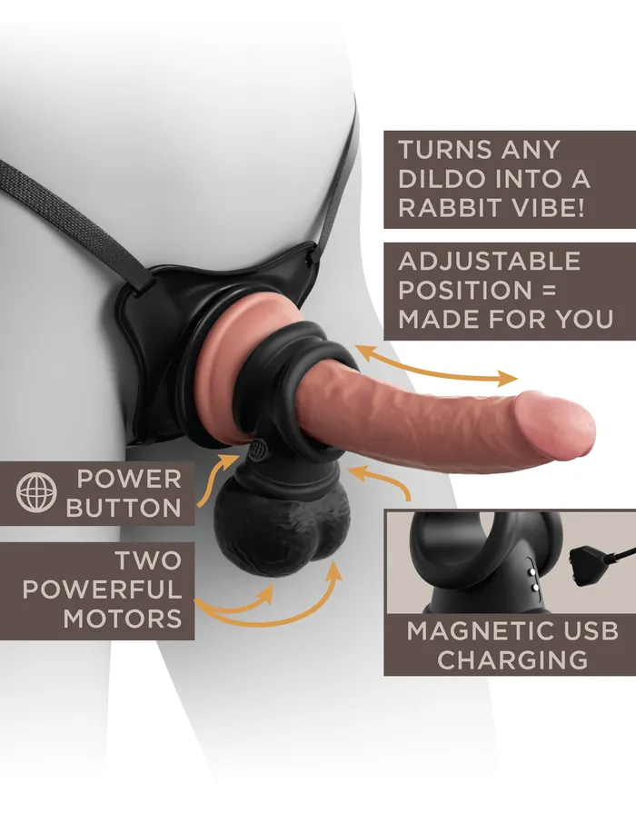 Pipedream Female Sex Toys | King Cock Elite Ultimate Vibrating Body Dock Kit