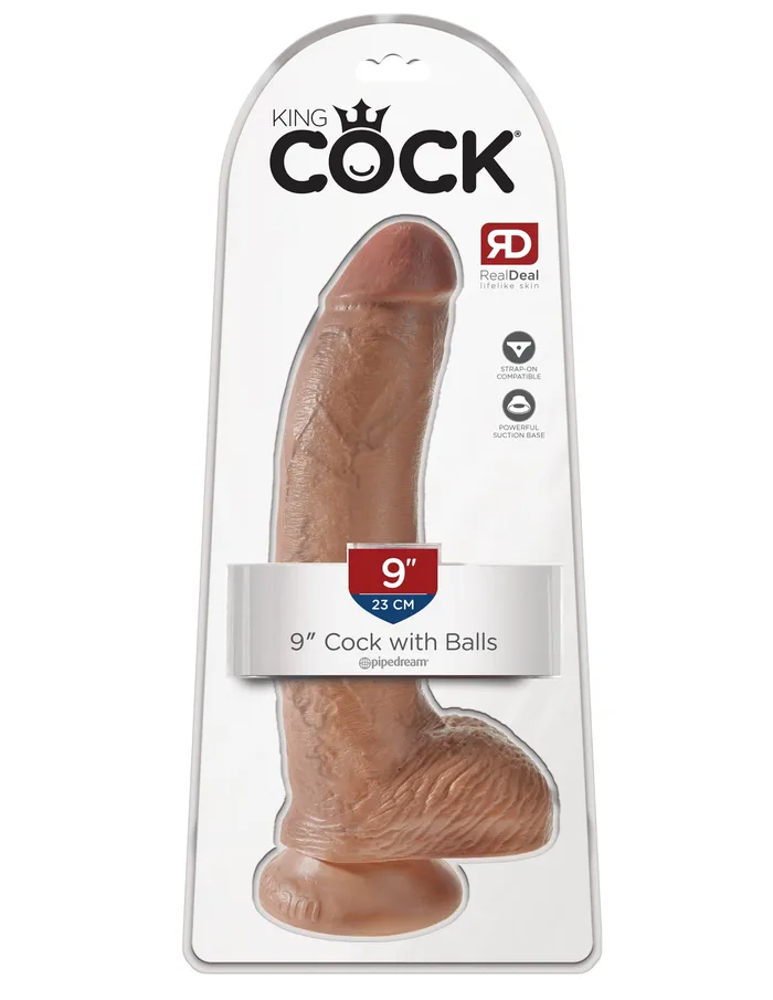 Pipedreams Dildos King Cock 9 Cock with Balls Tan