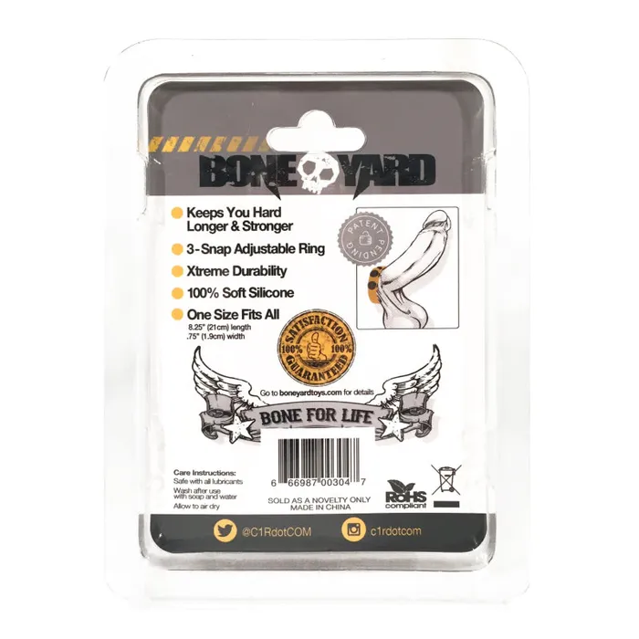 Rascal - Boneyard Boneyard Silicone Cock Strap 3 - Snap Ring - Yellow | Male Sex Toys