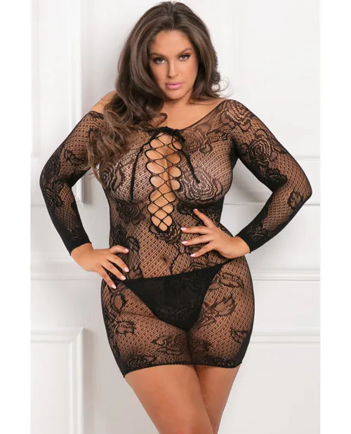 Ren Rof Tie Breaker Long Sleeve Dress 1x3x Male Sex Toys