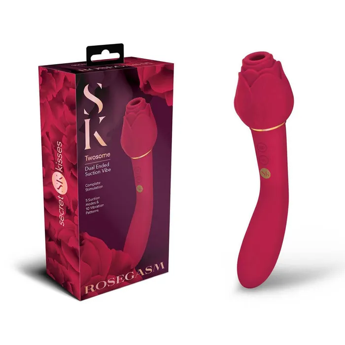 Secret Kisses Vibrators Secret Kisses ROSEGASM TWOSOME Rose Red 203 cm Air Pulsation Stimulator Vibrator