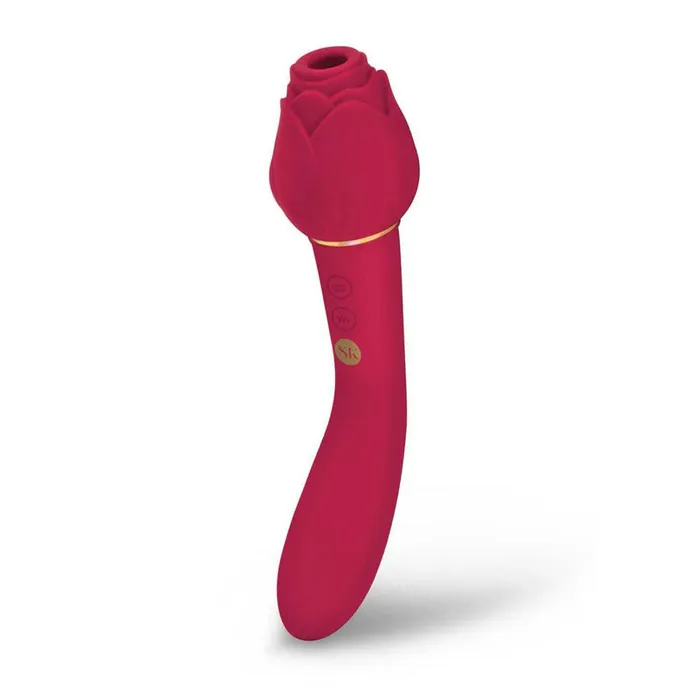 Secret Kisses Vibrators | Secret Kisses ROSEGASM TWOSOME - Rose Red 20.3 cm Air Pulsation Stimulator & Vibrator